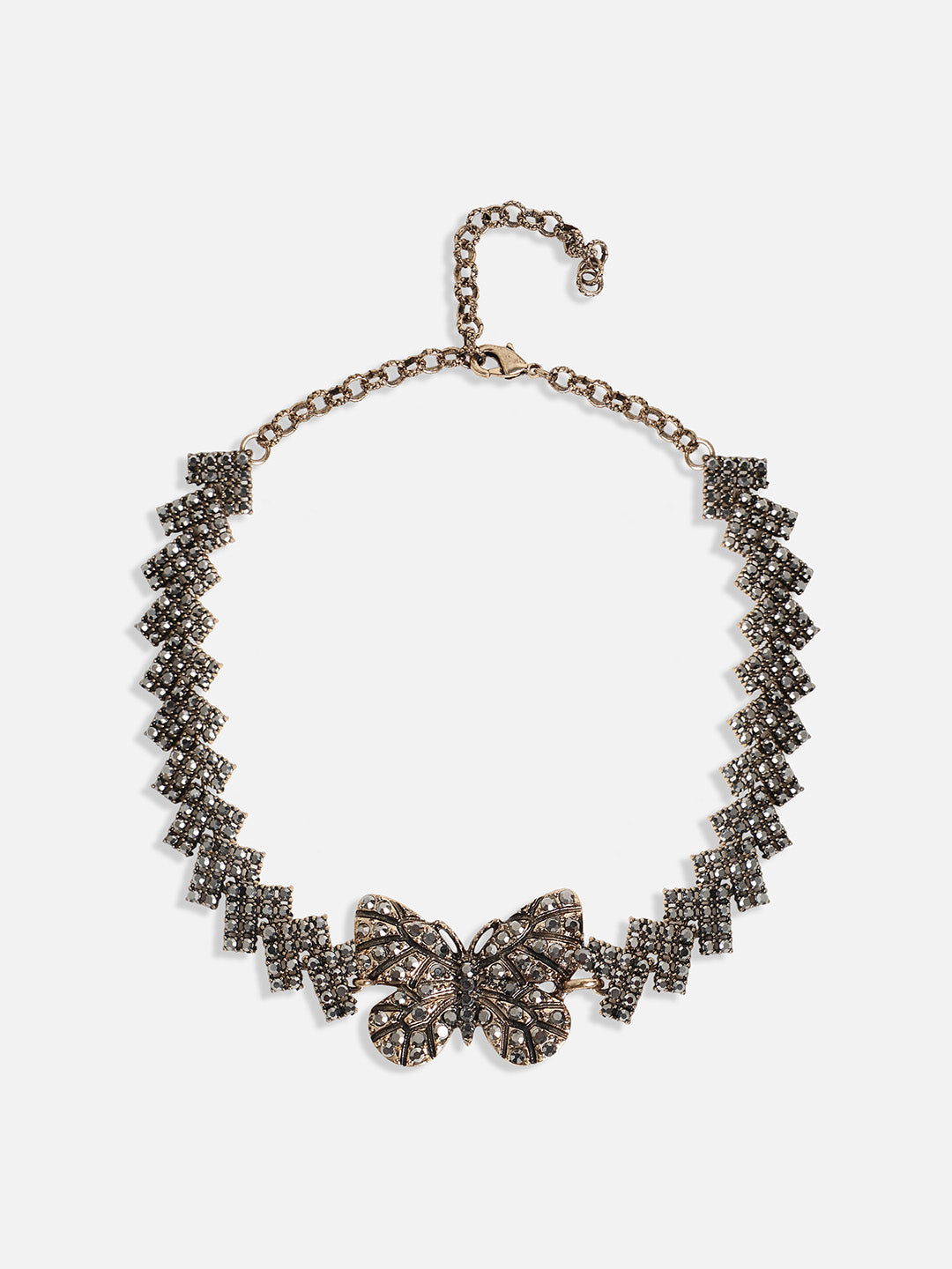 Gold-Plated Crystal-Studded Jewellery Set