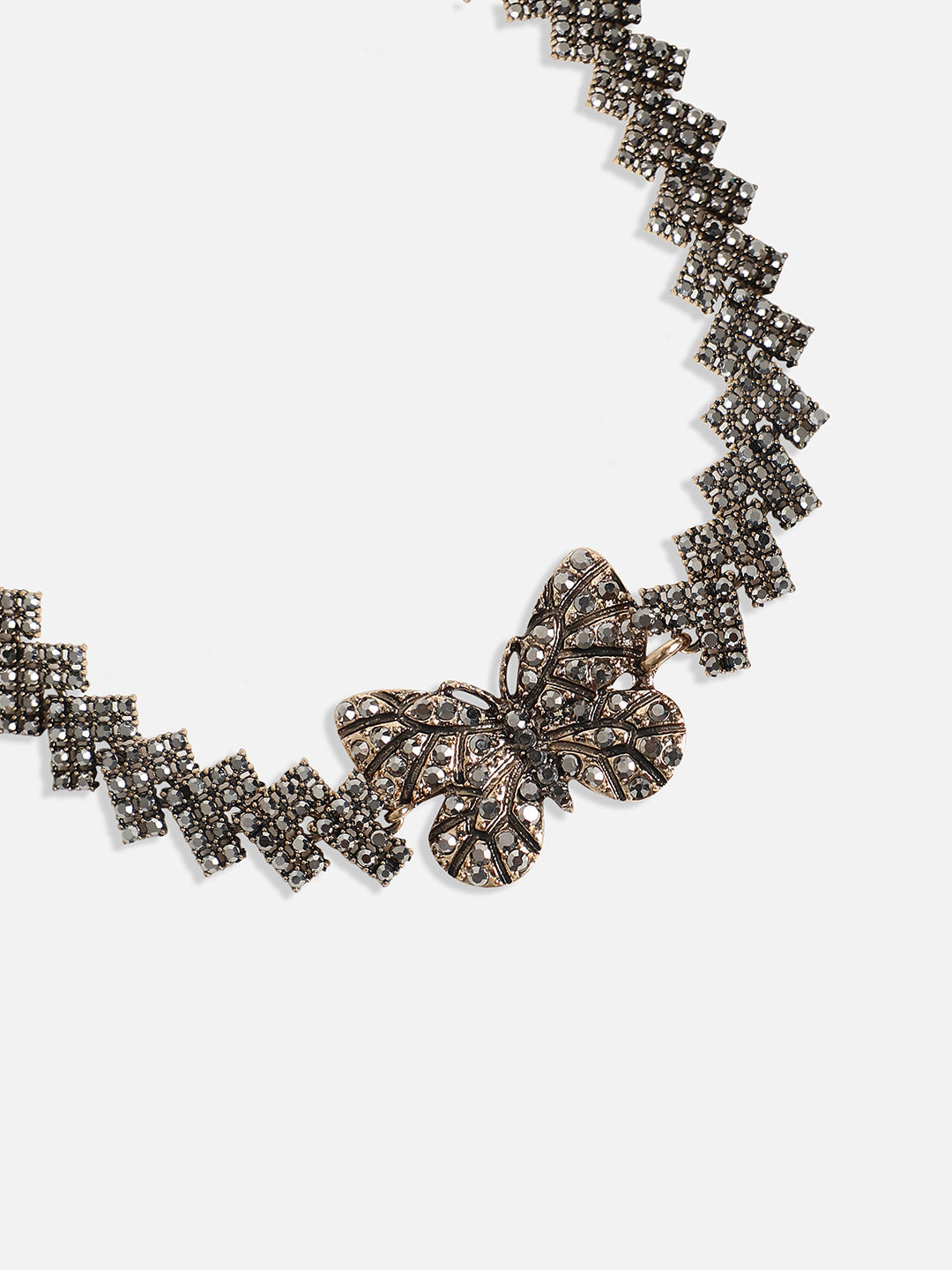 Gold-Plated Crystal-Studded Jewellery Set