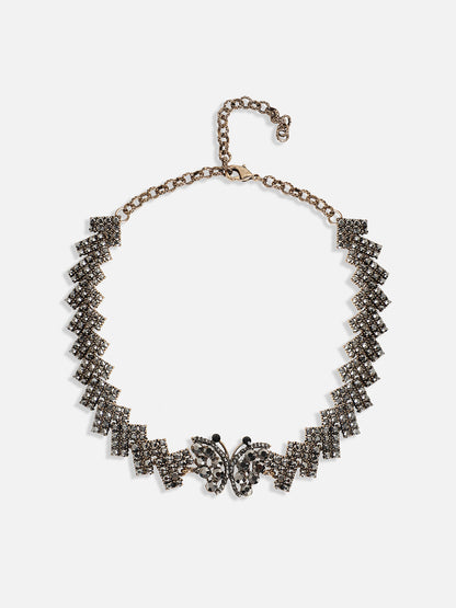 Gold-Plated Crystal-Studded Statement Jewellery Set
