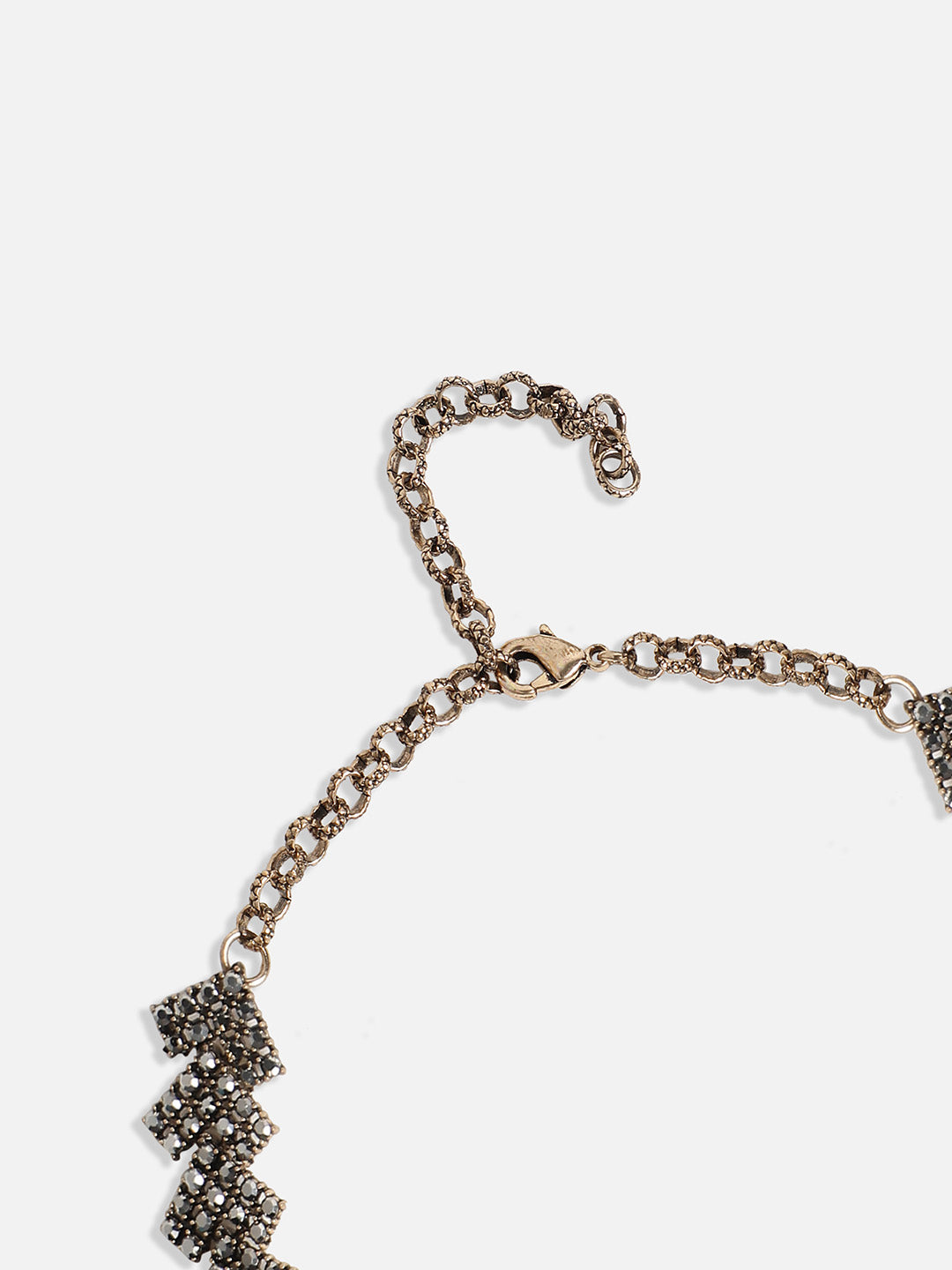 Gold-Plated Crystal-Studded Choker Jewellery Set