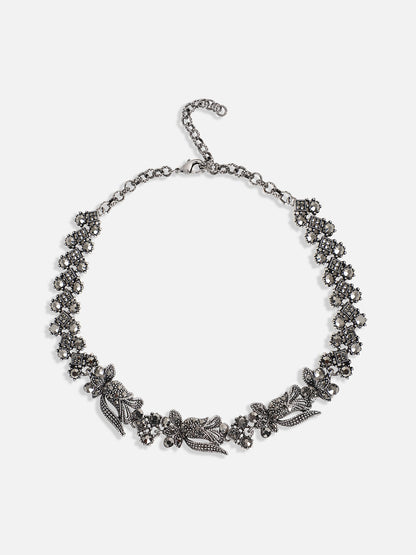 Silver-Plated Crystal-Studded Jewellery Set