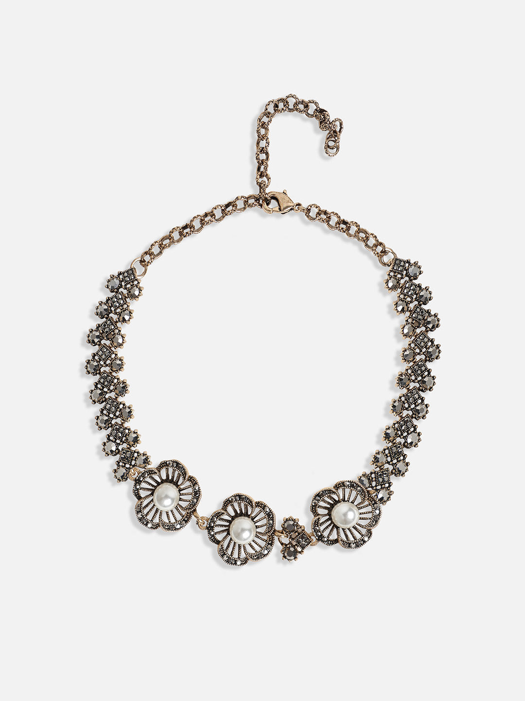 Gold-Plated Crystal-Studded Jewellery Set