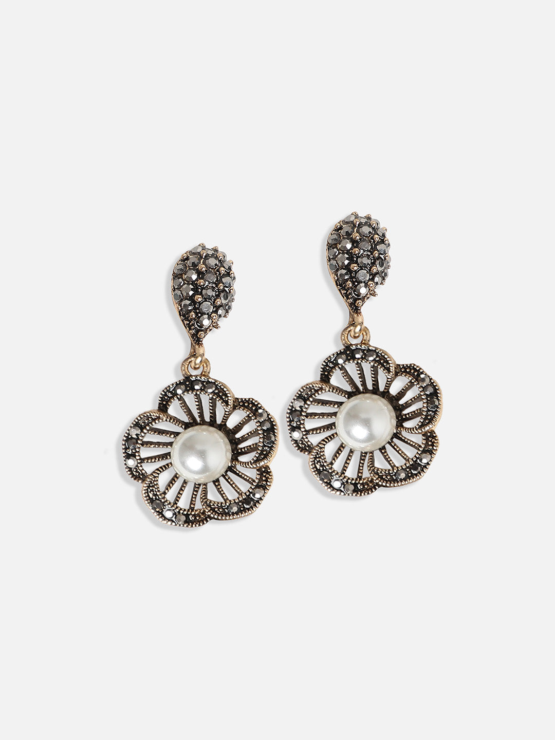 Gold-Plated Crystal-Studded Jewellery Set