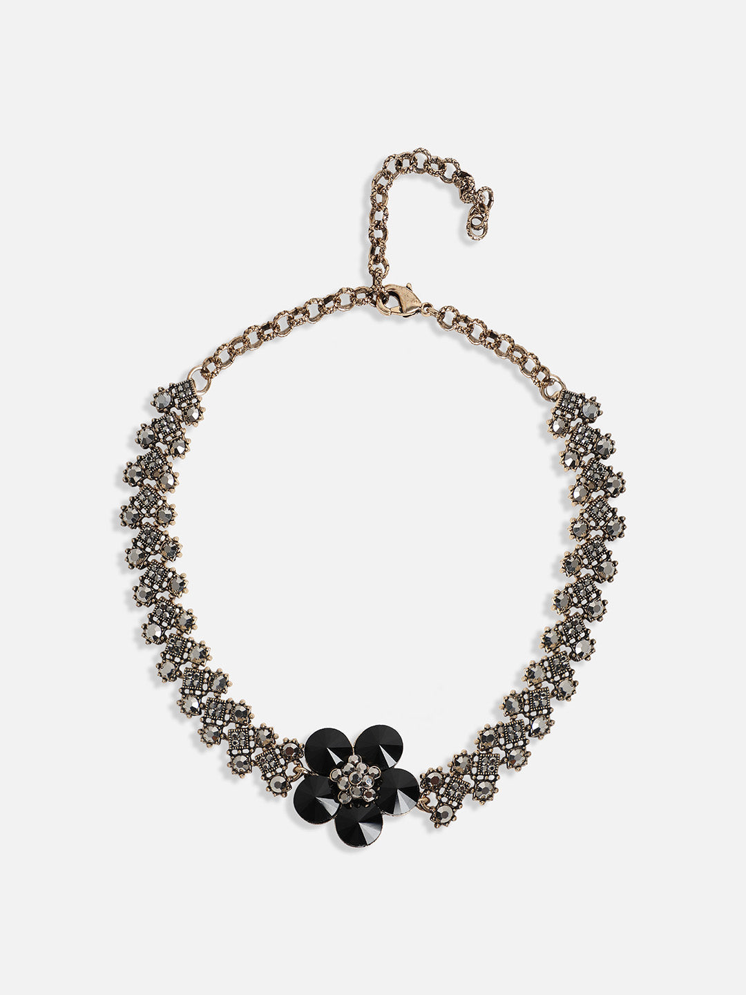 Gold-Plated Crystal-Studded Jewellery Set