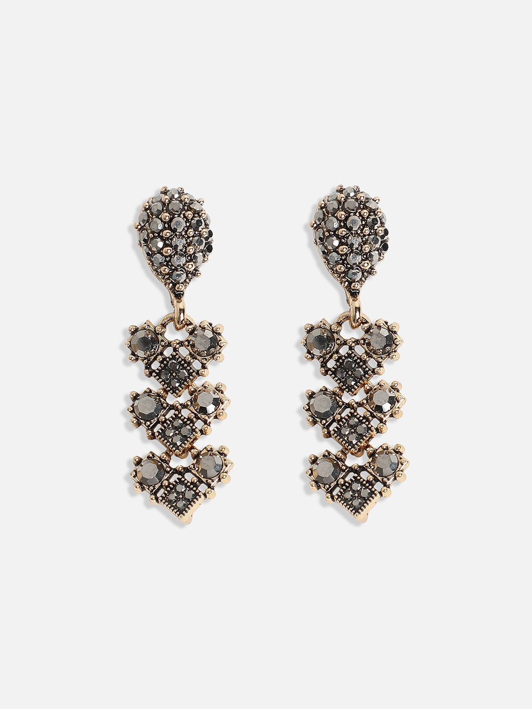 Gold-Plated Crystal-Studded Jewellery Set