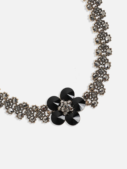 Gold-Plated Crystal-Studded Jewellery Set