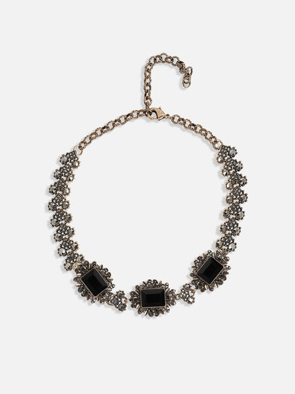 Gold-Plated Crystals Studded Necklace Earrings