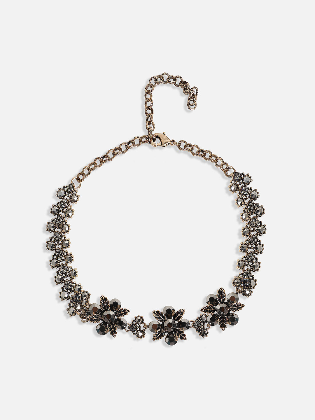 Gold-Plated Crystal-Studded Jewellery Set