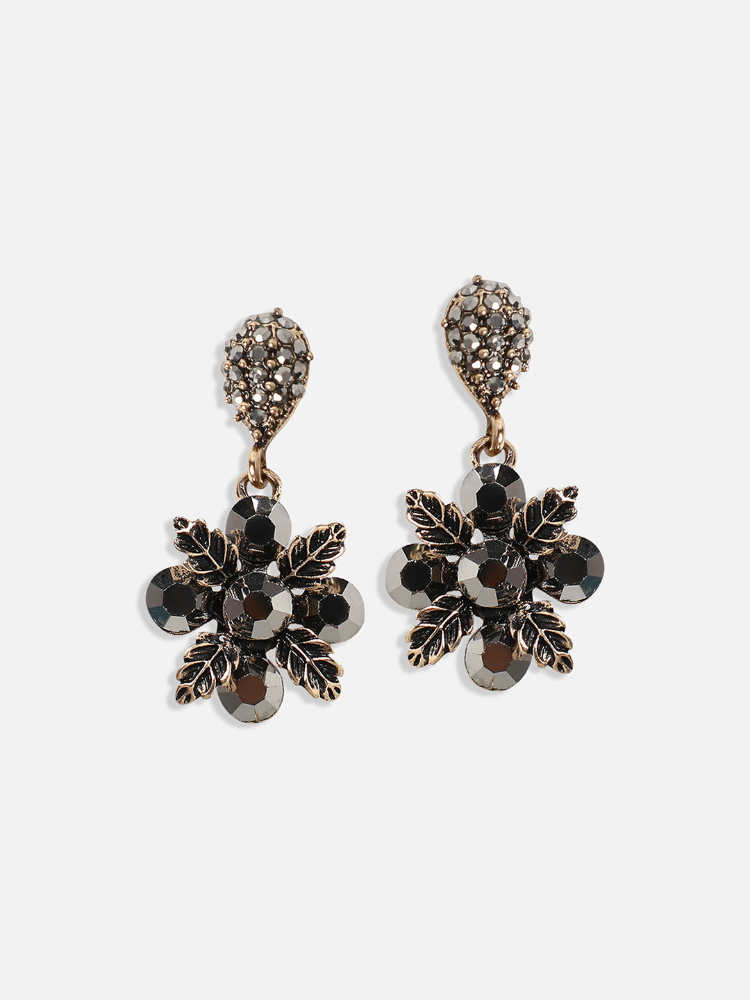 Gold-Plated Crystal-Studded Jewellery Set