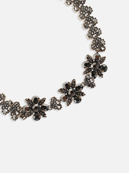Gold-Plated Crystal-Studded Jewellery Set