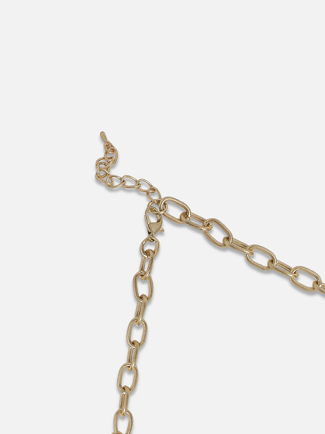 Gold-Plated Artificial Stones Studded Statement Necklace