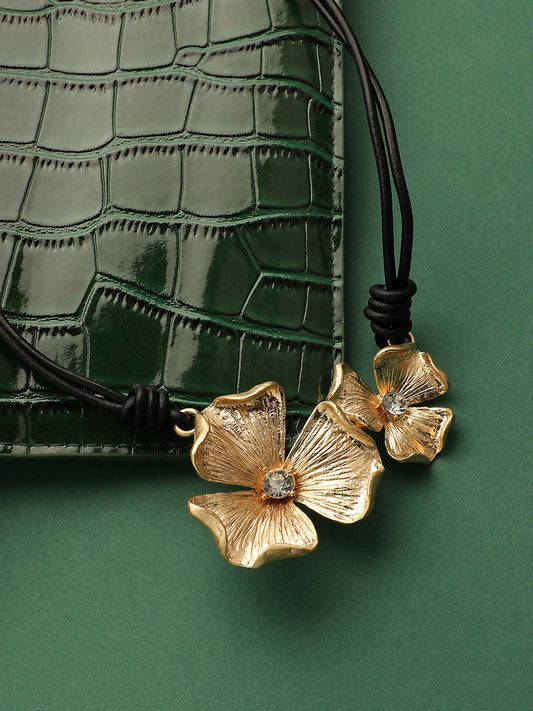 Gold-Plated Artificial Stones Studded Necklace