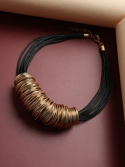 Alloy Gold-Plated Statement Necklace