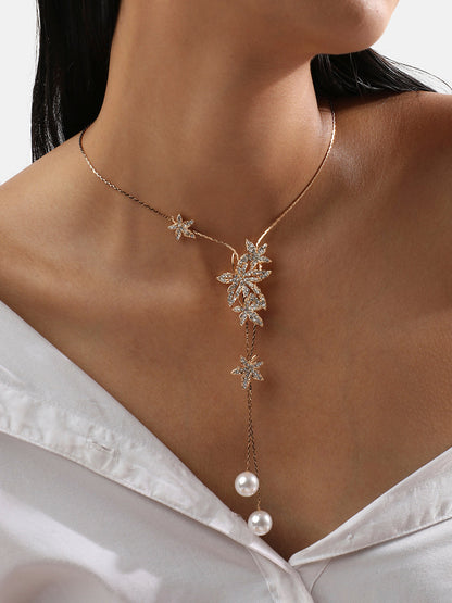 Gold-Plated Stone-Studded Necklace
