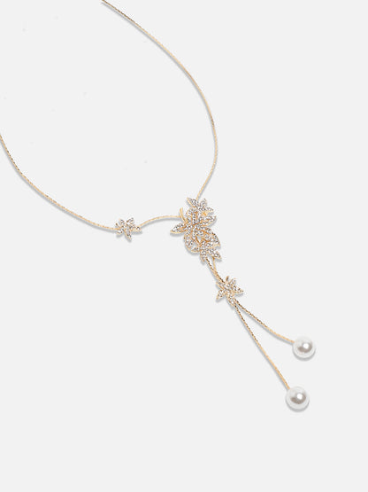 Gold-Plated Stone-Studded Necklace