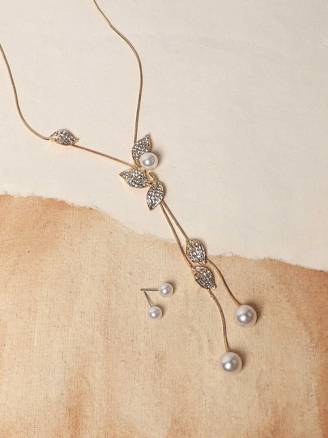 Gold-Plated Studded Necklace