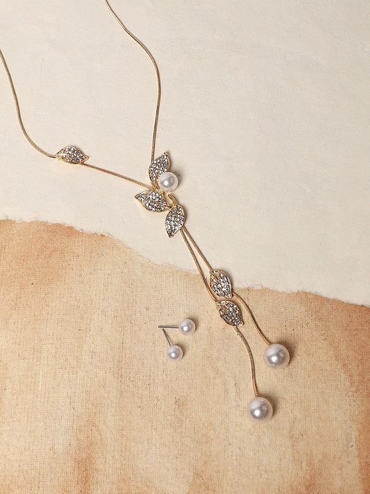 Gold-Plated Studded Necklace