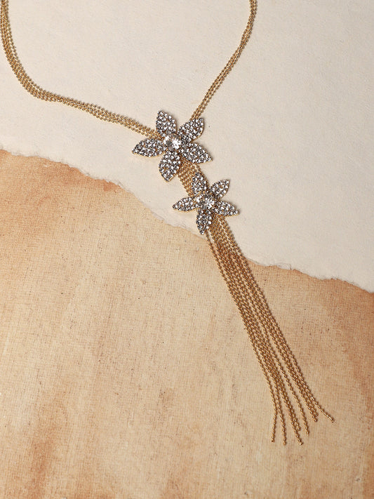 Gold-Plated Artificial Stones Studded Necklace