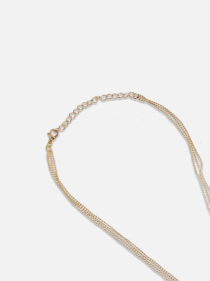 Gold-Plated Artificial Stones Studded Necklace