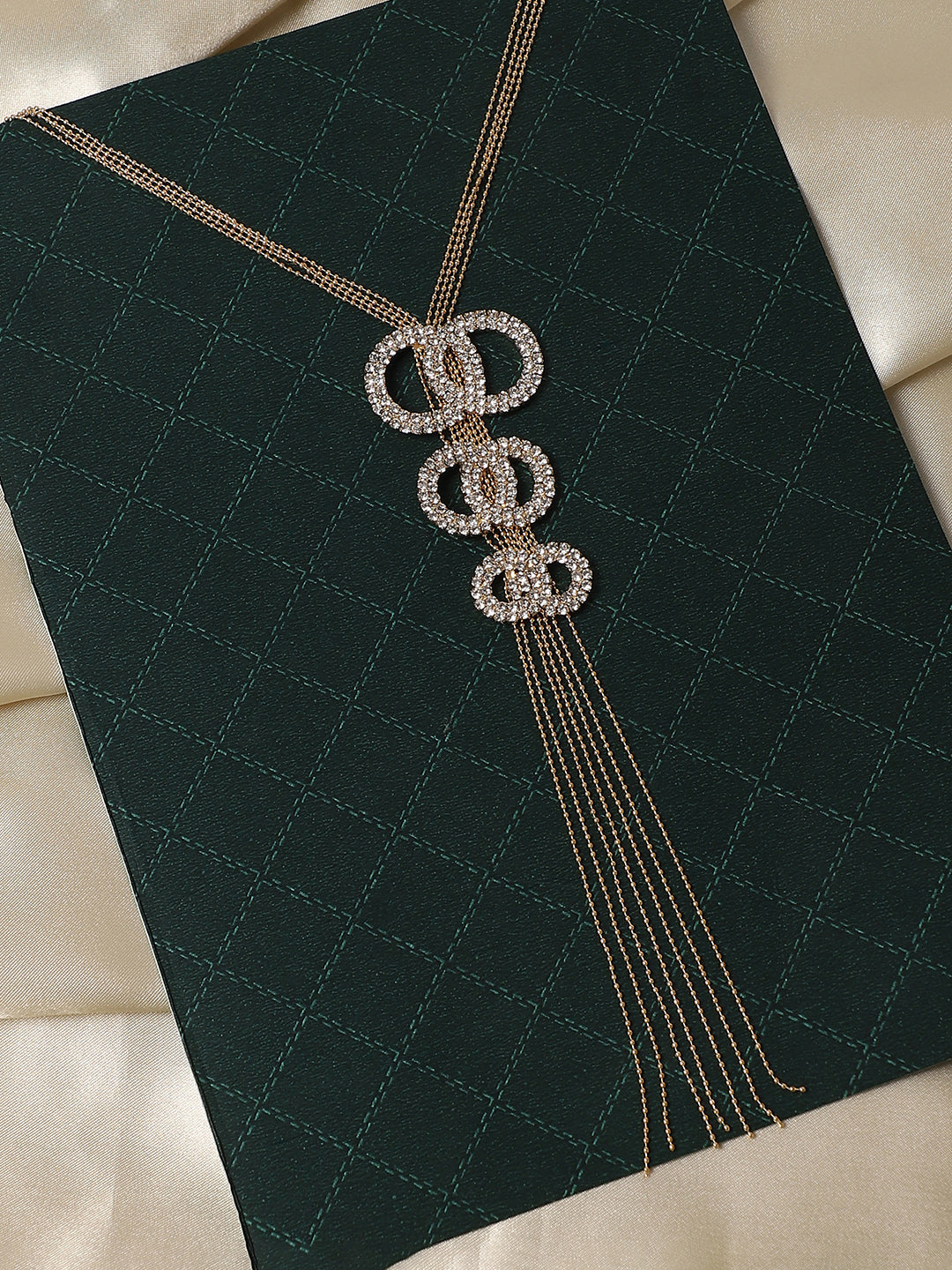 Gold-Plated Stone-Studded Necklace