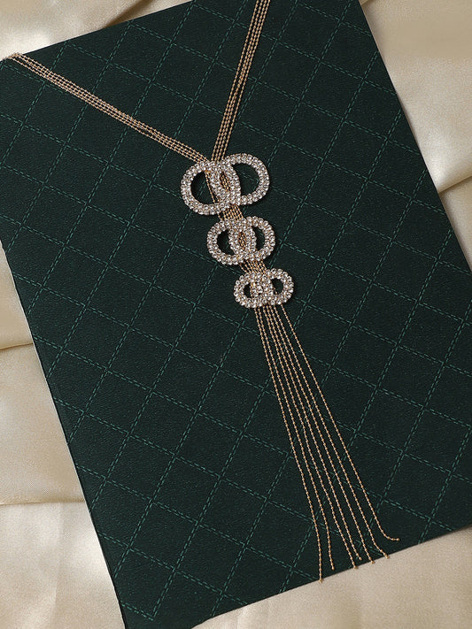 Gold-Plated Stone-Studded Necklace