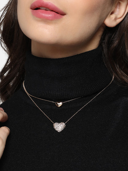 Gold-Plated Stone-Studded Necklace