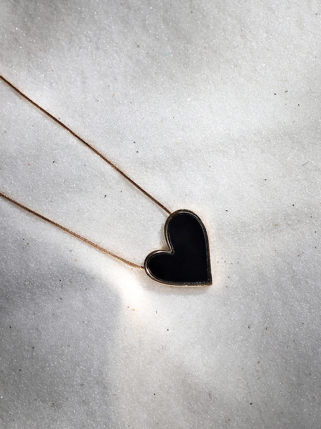 Gold-Plated Enamelled Heart-Shaped Pendant Necklace