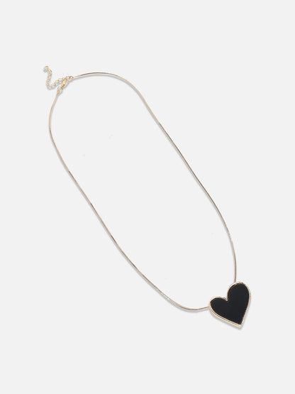 Gold-Plated Enamelled Heart-Shaped Pendant Necklace