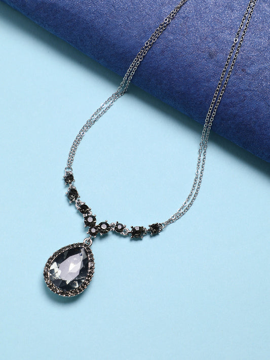 Artificial Stones Silver Plated Necklace