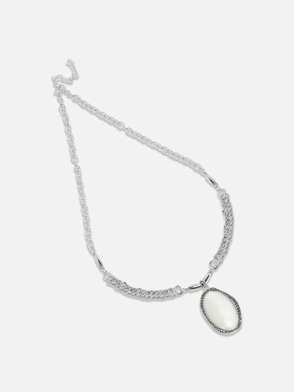 Silver Plated Stone Studded Necklace