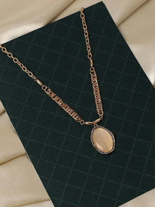 Gold-Plated Studded Necklace