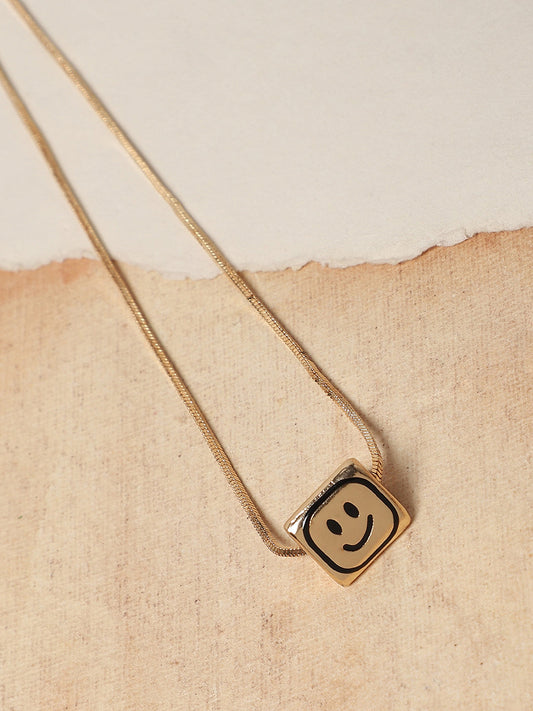 Gold-Plated Smile Collar Necklace