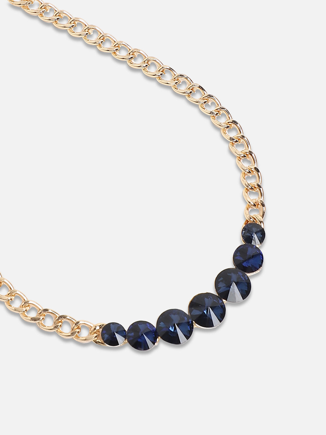 Gold-Plated Artificial Stones Studded Statement Necklace