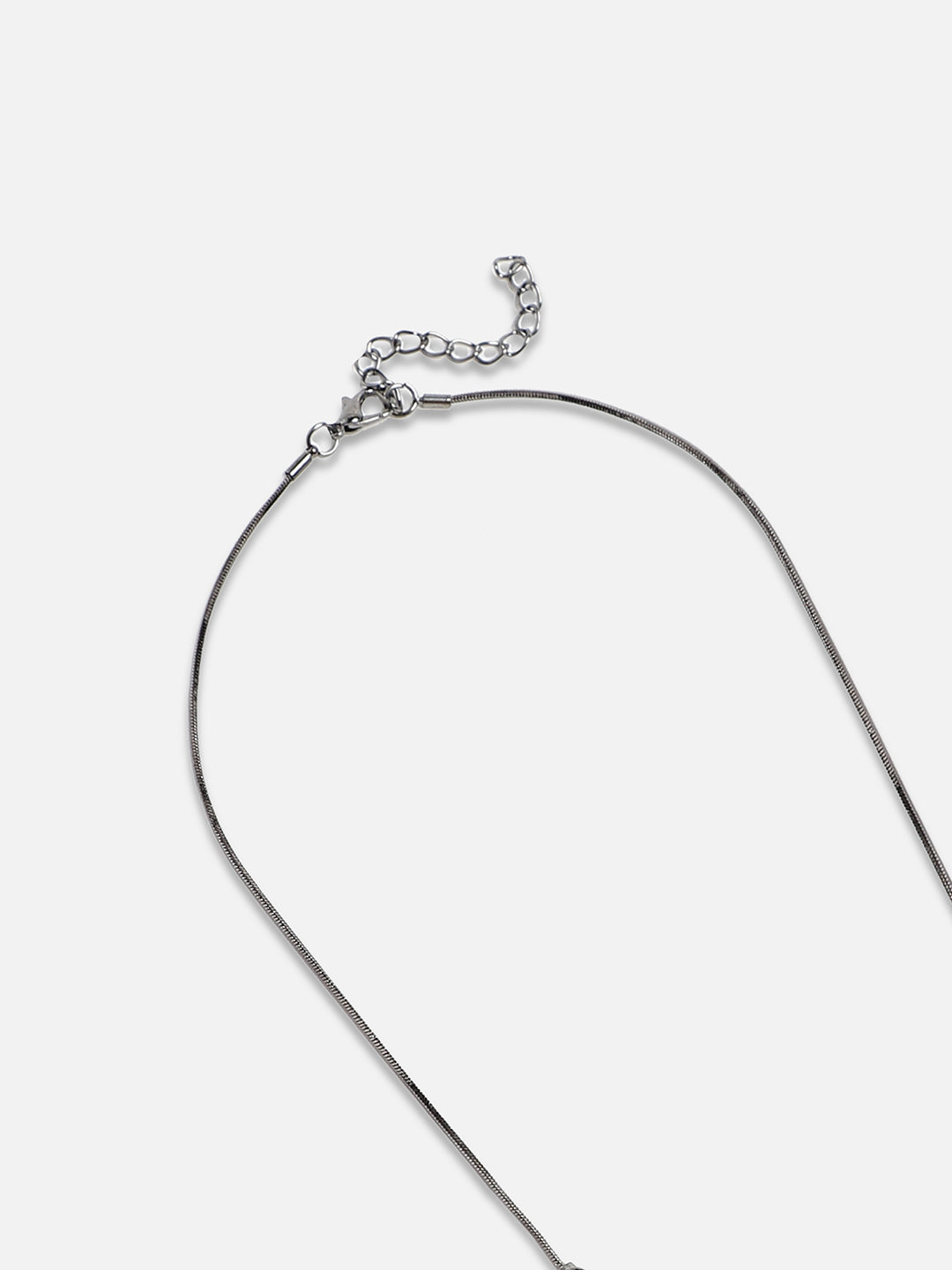 Black Silver-Plated Artificial Stones Studded Necklace