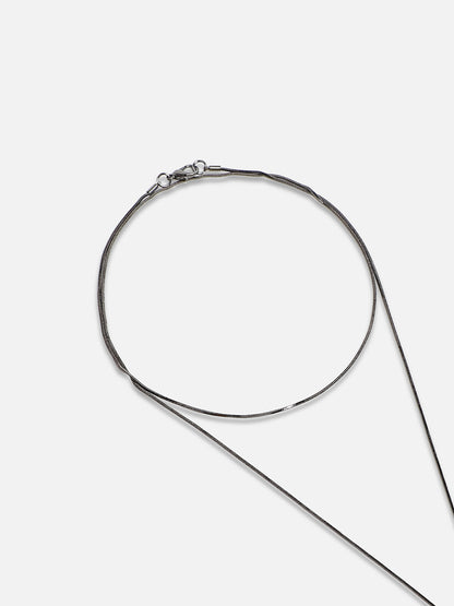 Silver-Plated Oval-Shaped Artificial Stones Studded Velvet Pendants With Chains