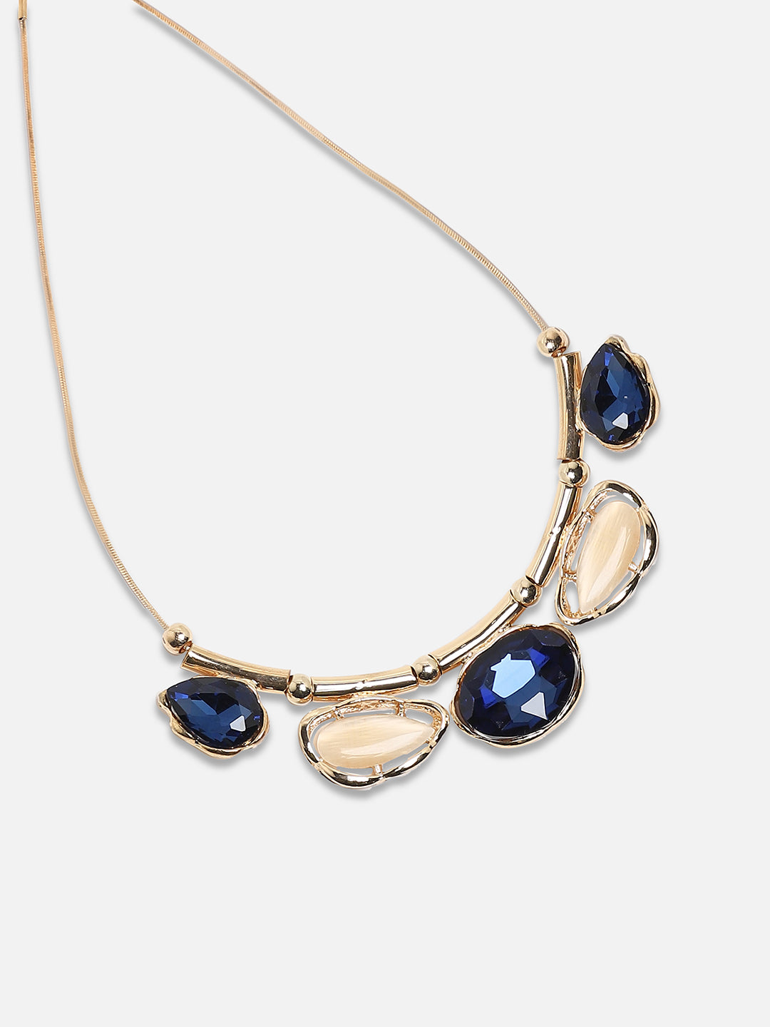 Gold-Plated Artificial Stones Studded Necklace