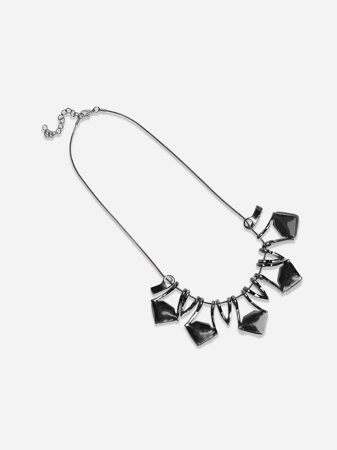 Silver-Plated Stone-Studded Necklace