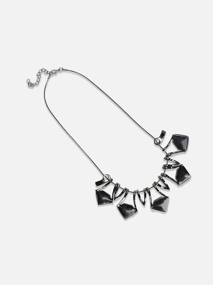 Silver-Plated Stone-Studded Necklace