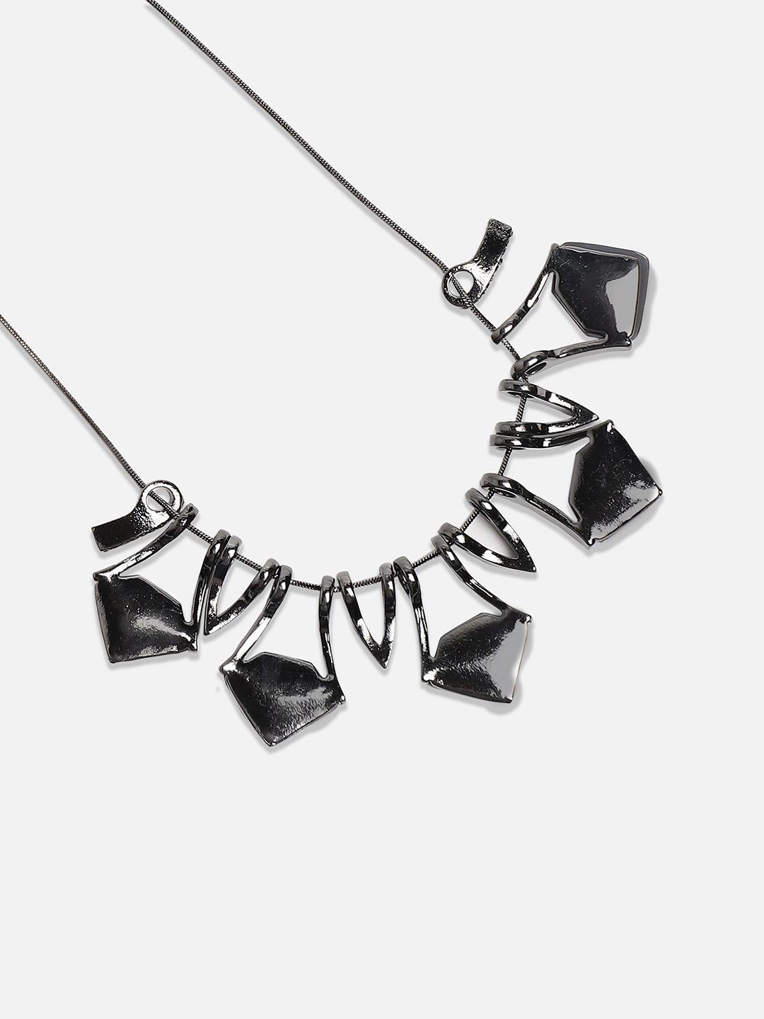 Silver-Plated Stone-Studded Necklace