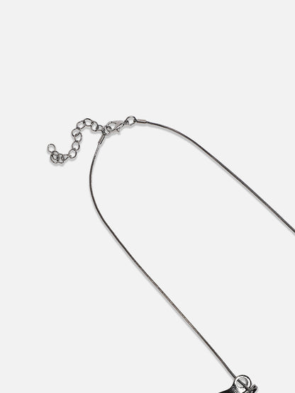 Silver-Plated Stone-Studded Necklace