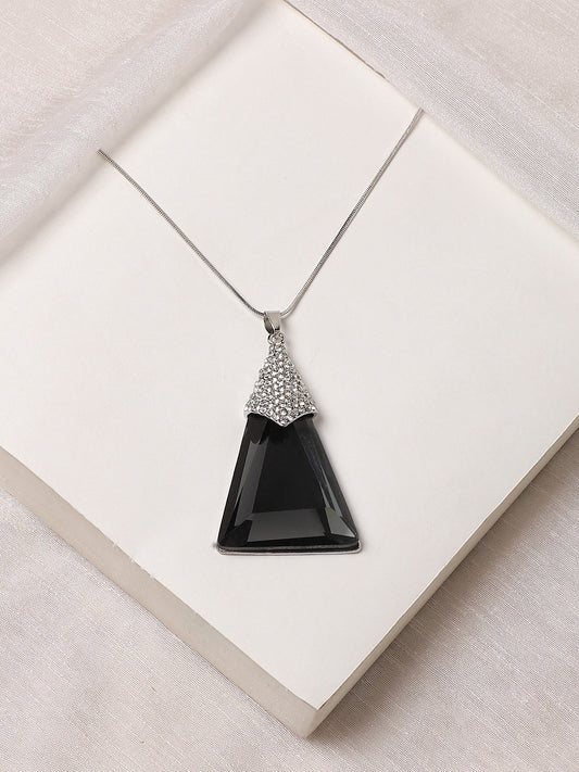 Silver-Plated Stone-Studded Necklace