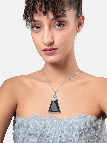 Silver-Plated Stone-Studded Necklace