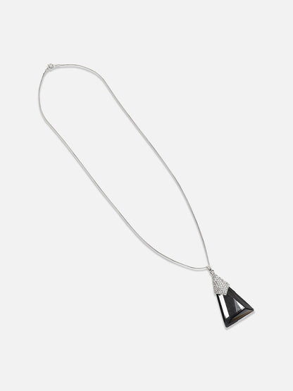 Silver-Plated Stone-Studded Necklace