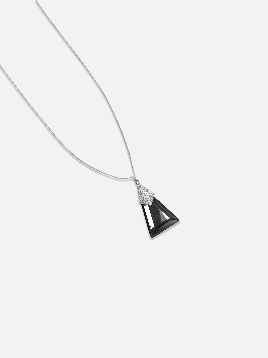 Silver-Plated Stone-Studded Necklace