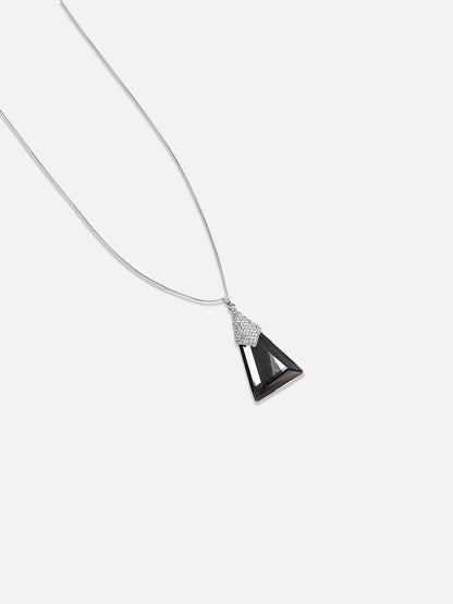 Silver-Plated Stone-Studded Necklace