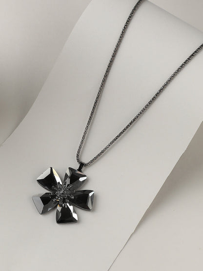 Silver-Plated Stone-Studded Necklace