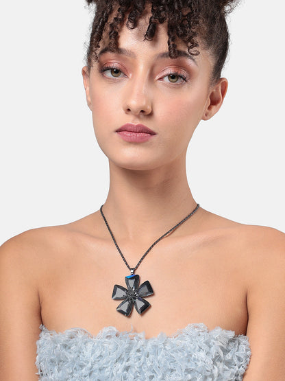Silver-Plated Stone-Studded Necklace