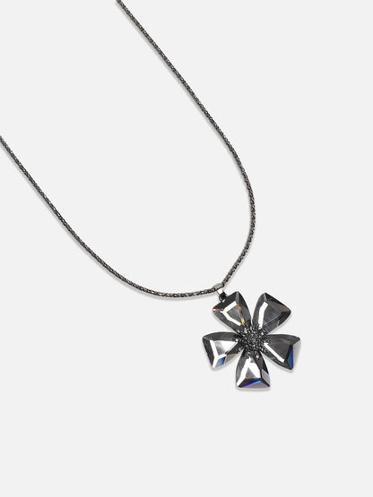 Silver-Plated Stone-Studded Necklace