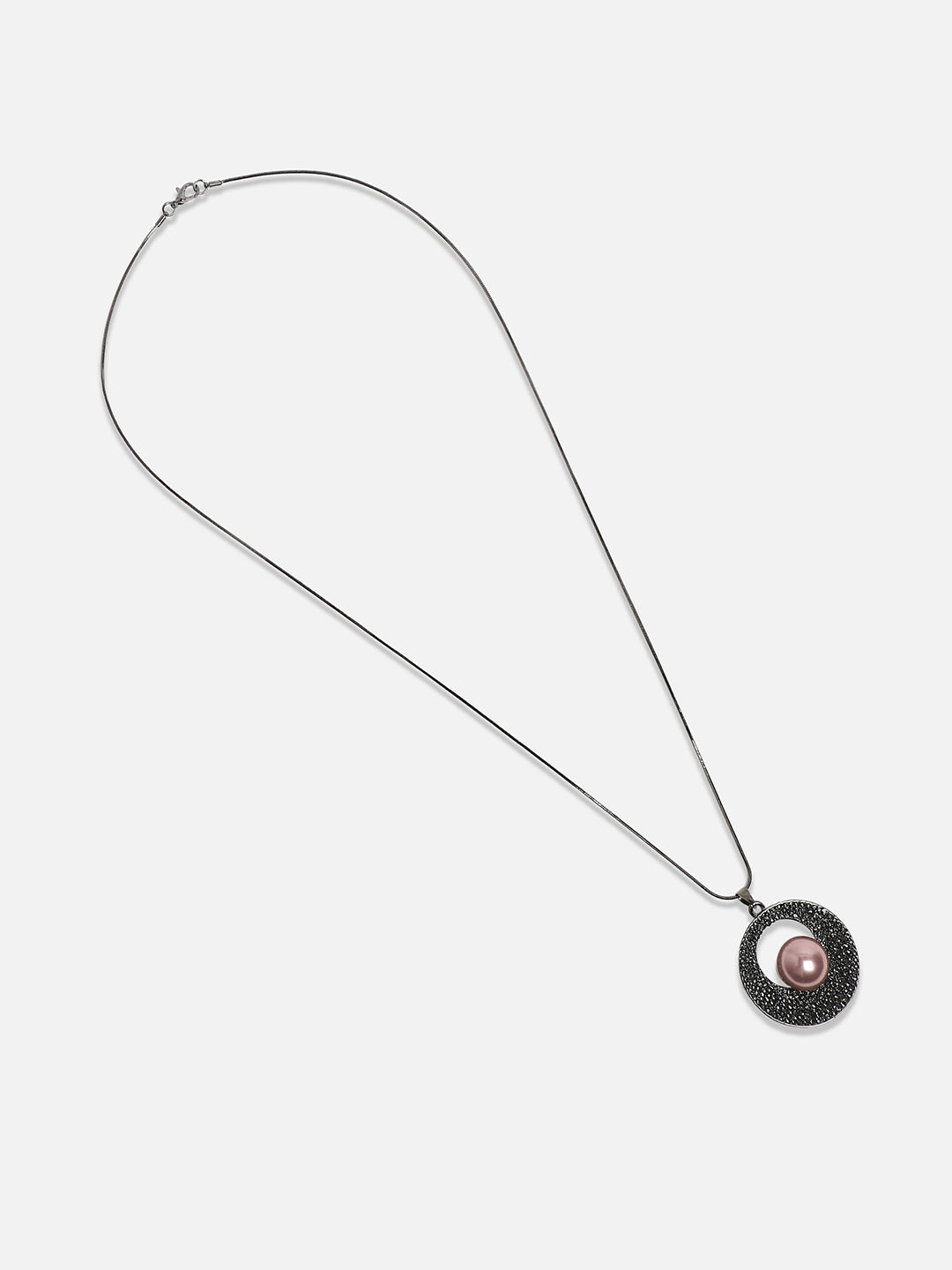 Silver-Plated Circular-Shaped Stones-Studded Pendants