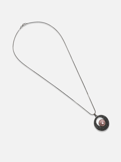 Silver-Plated Circular-Shaped Stones-Studded Pendants